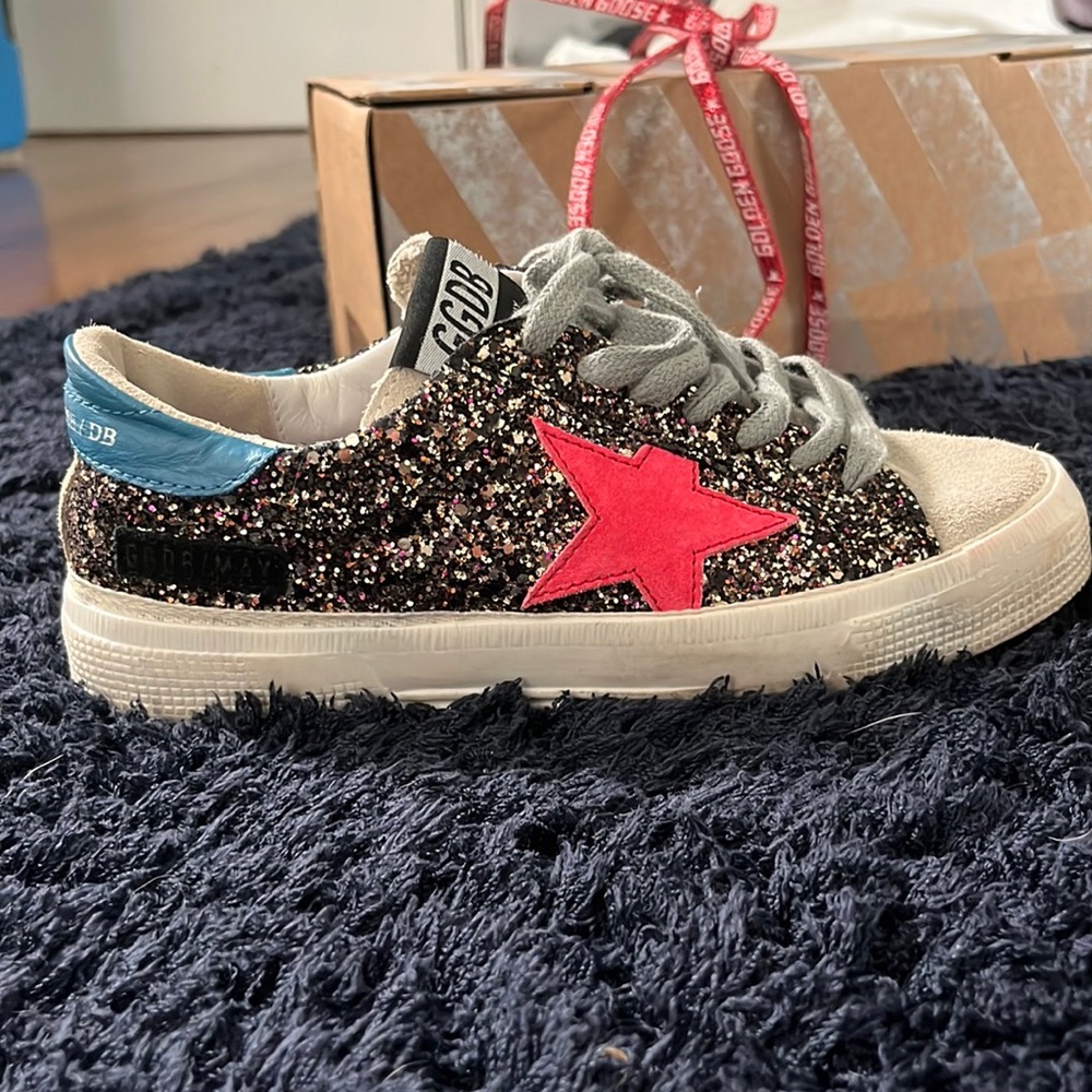 Sparkly golden goose with original box